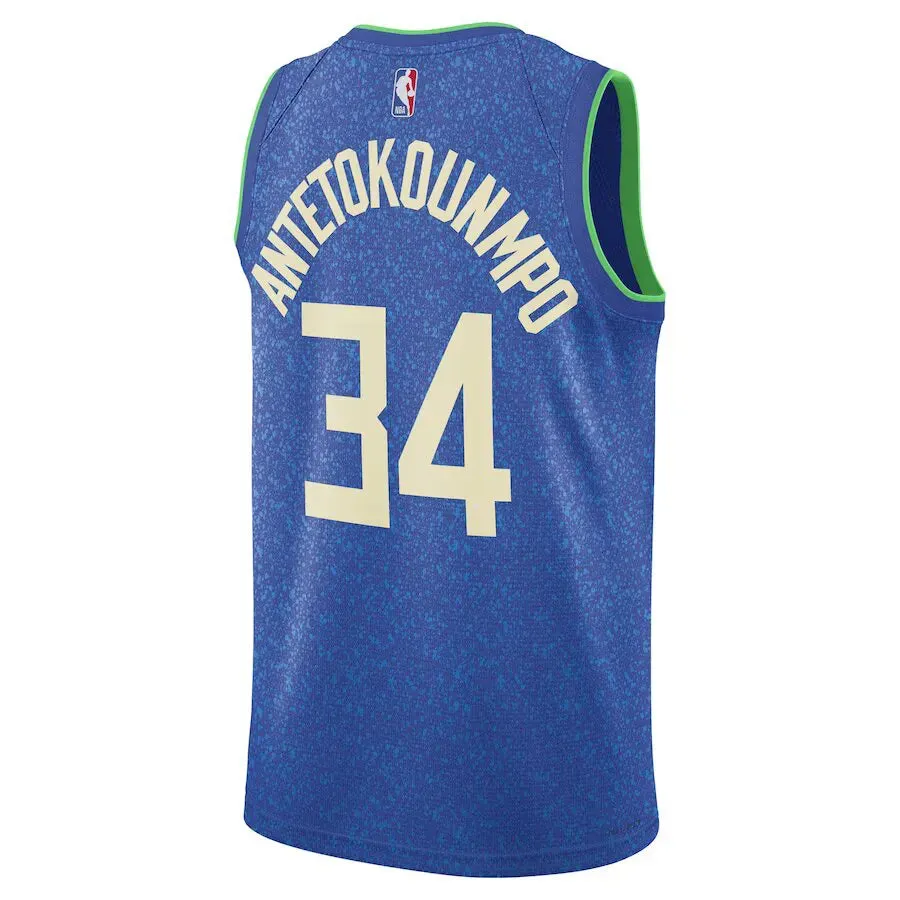 football club posters Regata NBA Milwaukee Bucks Nike City Edition 23/24 Swingman Jersey Giannis Antetokounmpo 34