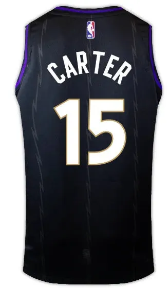 football fan badges Regata NBA Toronto Raptors City Edition Swingman Jersey 24/25 Vince Carter 15 Preta