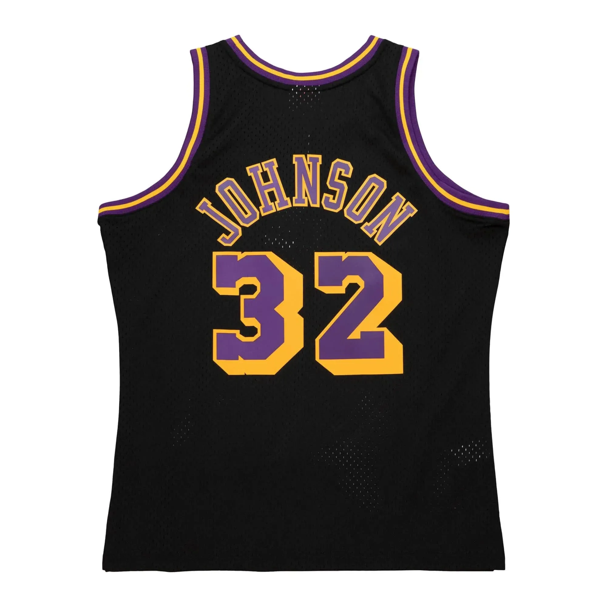 football fan banners Regata NBA Los Angeles Lakers 1984/85 Mitchell & Ness Hardwood Classics Swingman Preta Magic Johnson 32