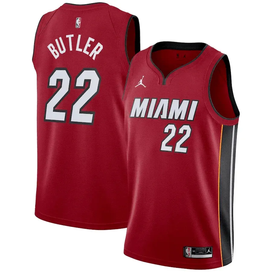 football fan face masks Regata NBA Miami Jordan Heat Statement Edition Swingman Jersey Vermelha Jimmy Butler 22 football club water bottles
