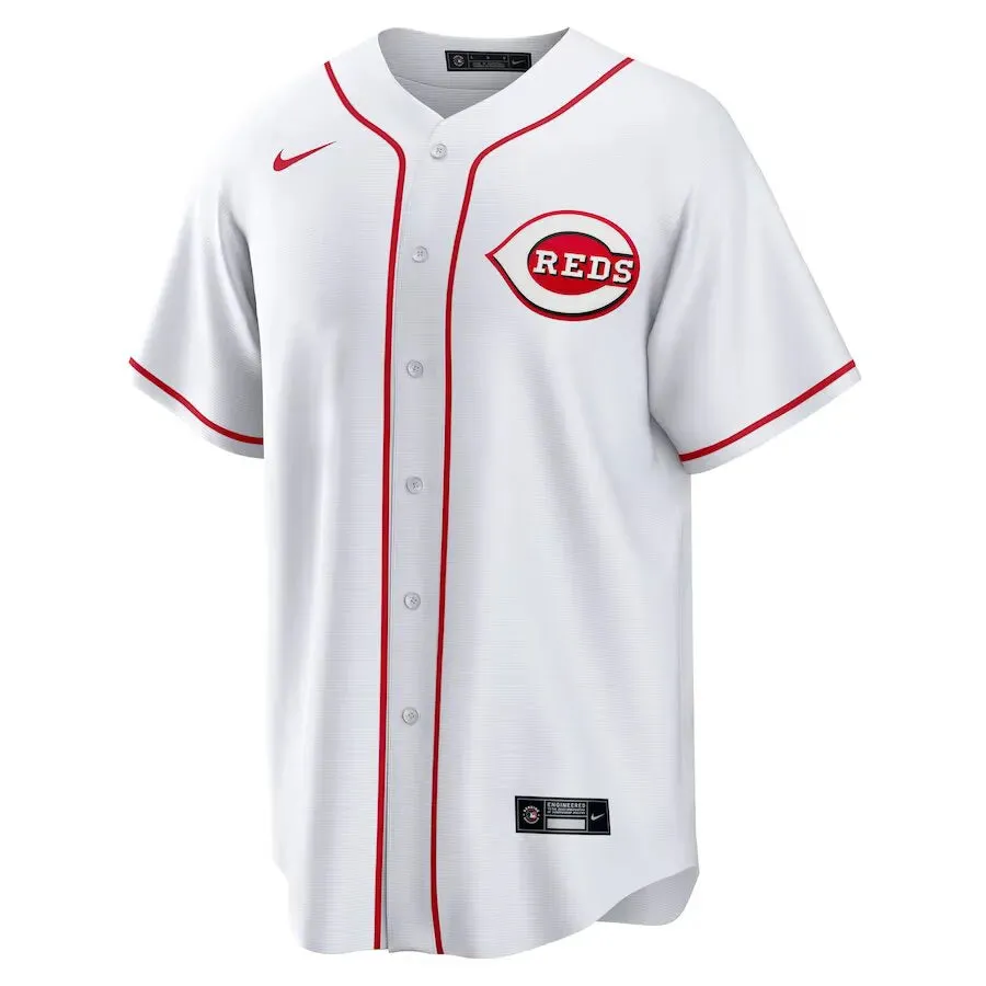 football fan face paint Camisa MLB Cincinnati Reds Nike Home Torcedor Masculina Branca Elly De La Cruz 44