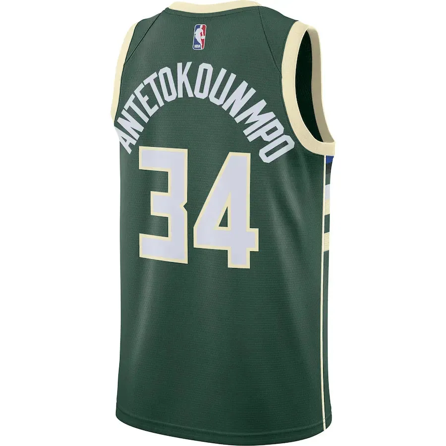 football fan mugs Regata NBA Milwaukee Bucks Nike Icon Edition Jersey Giannis Antetokounmpo 34