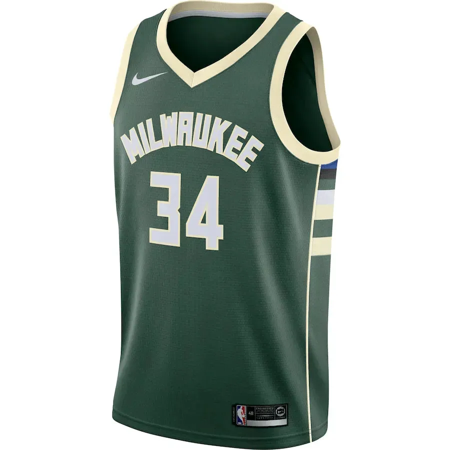 football fan mugs Regata NBA Milwaukee Bucks Nike Icon Edition Jersey Giannis Antetokounmpo 34