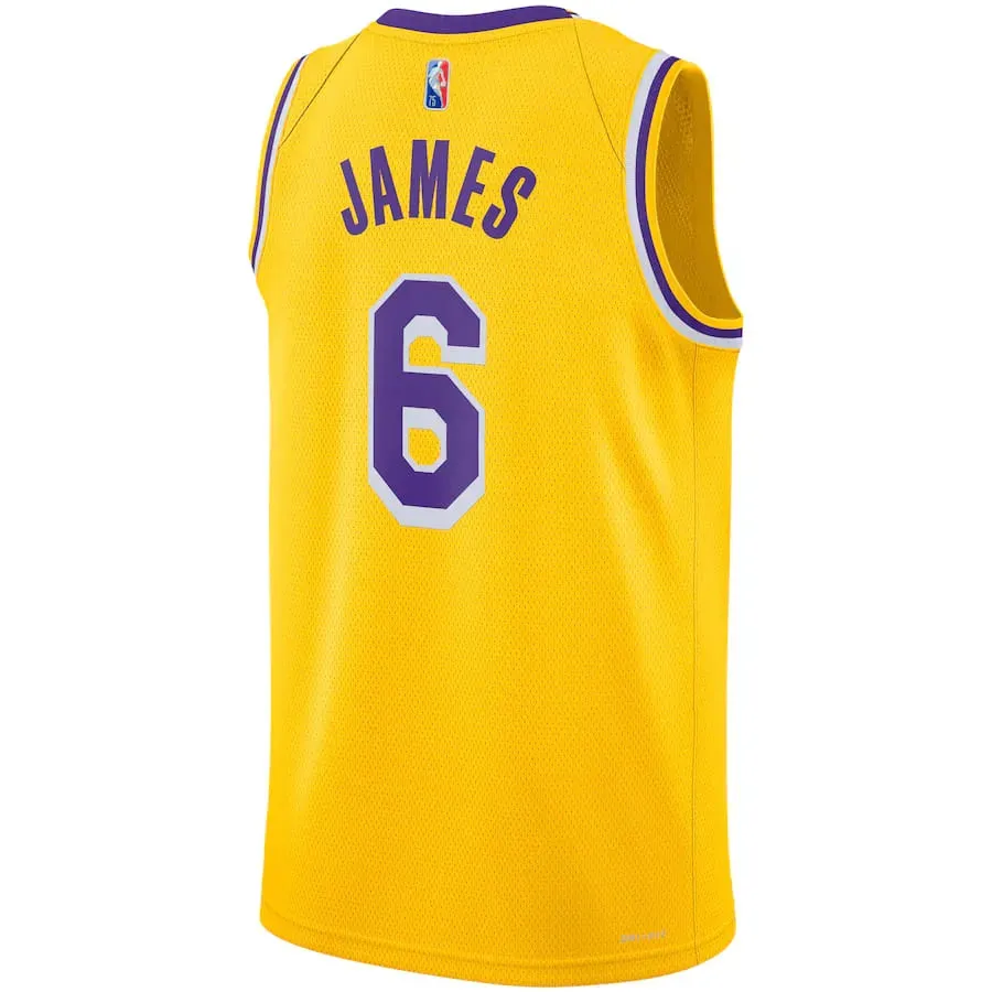 football fan notebooks Regata NBA Los Angeles Lakers Nike Icon Edition 21/22 LeBron James 6 Swingman Jersey
