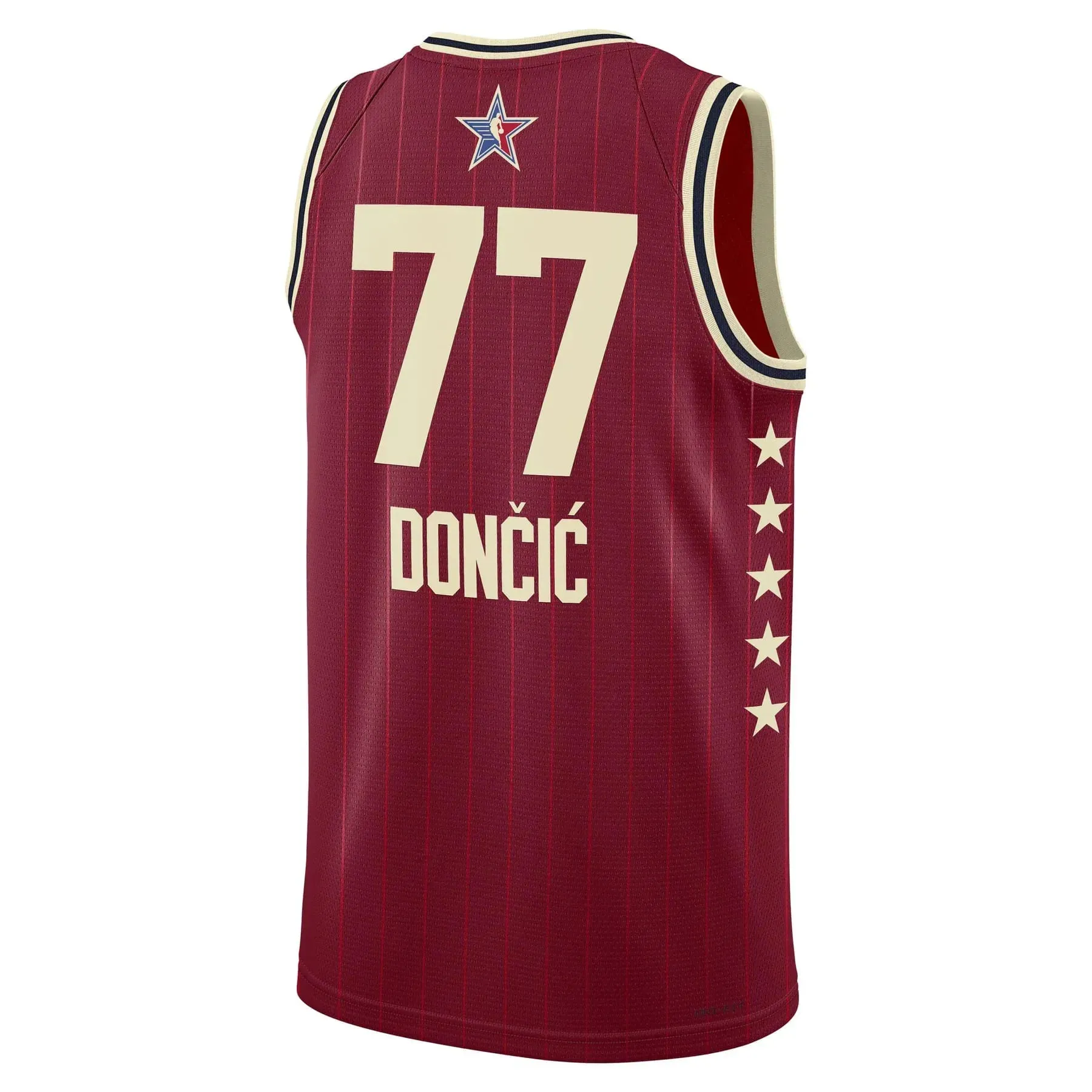 football fan shoelaces Regata NBA All-Star Game 2024 Jordan Swingman Jersey Luka Doncic 77 Vermelha