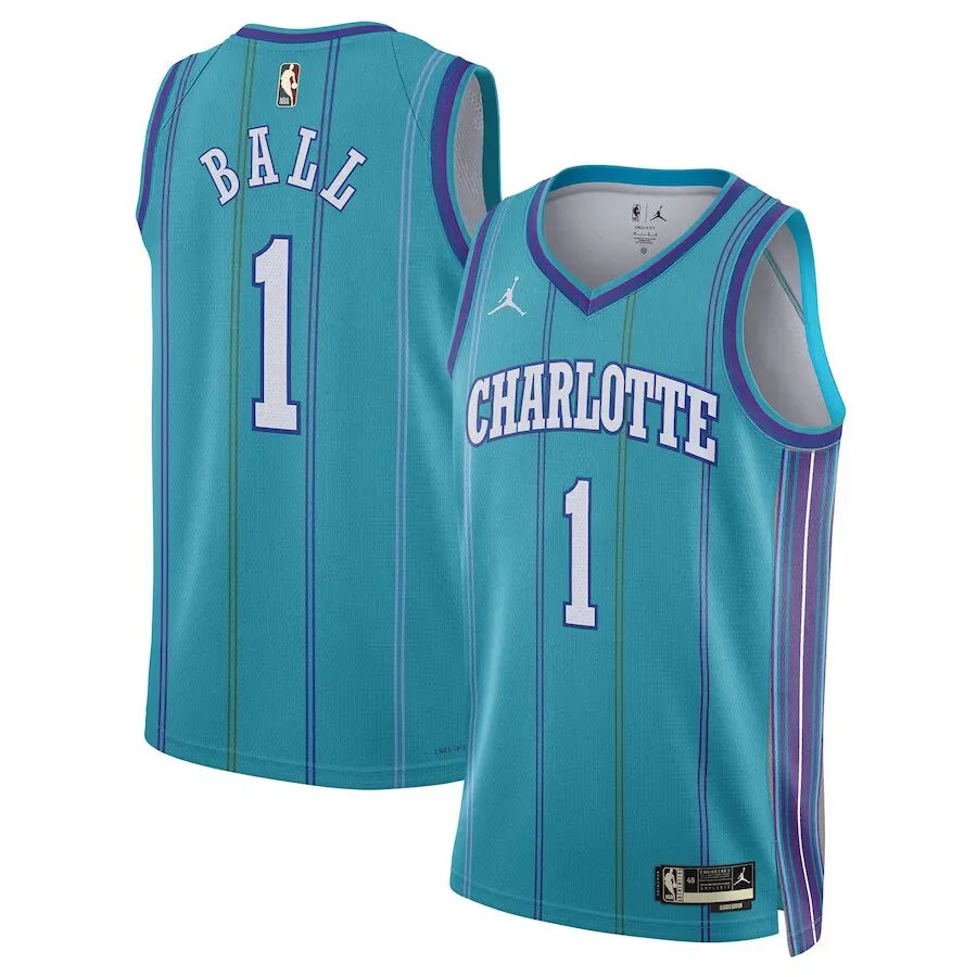 football fan towels Regata NBA Charlotte Hornets Jordan Classic Edition 23/24 Swingman Jersey LaMelo Ball 1 Verde football fan socks