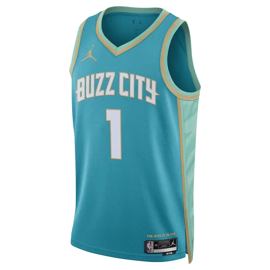 football star memorabilia Regata NBA Charlotte Hornets Jordan City Edition Swingman Jersey 23/24 LaMelo Ball 1