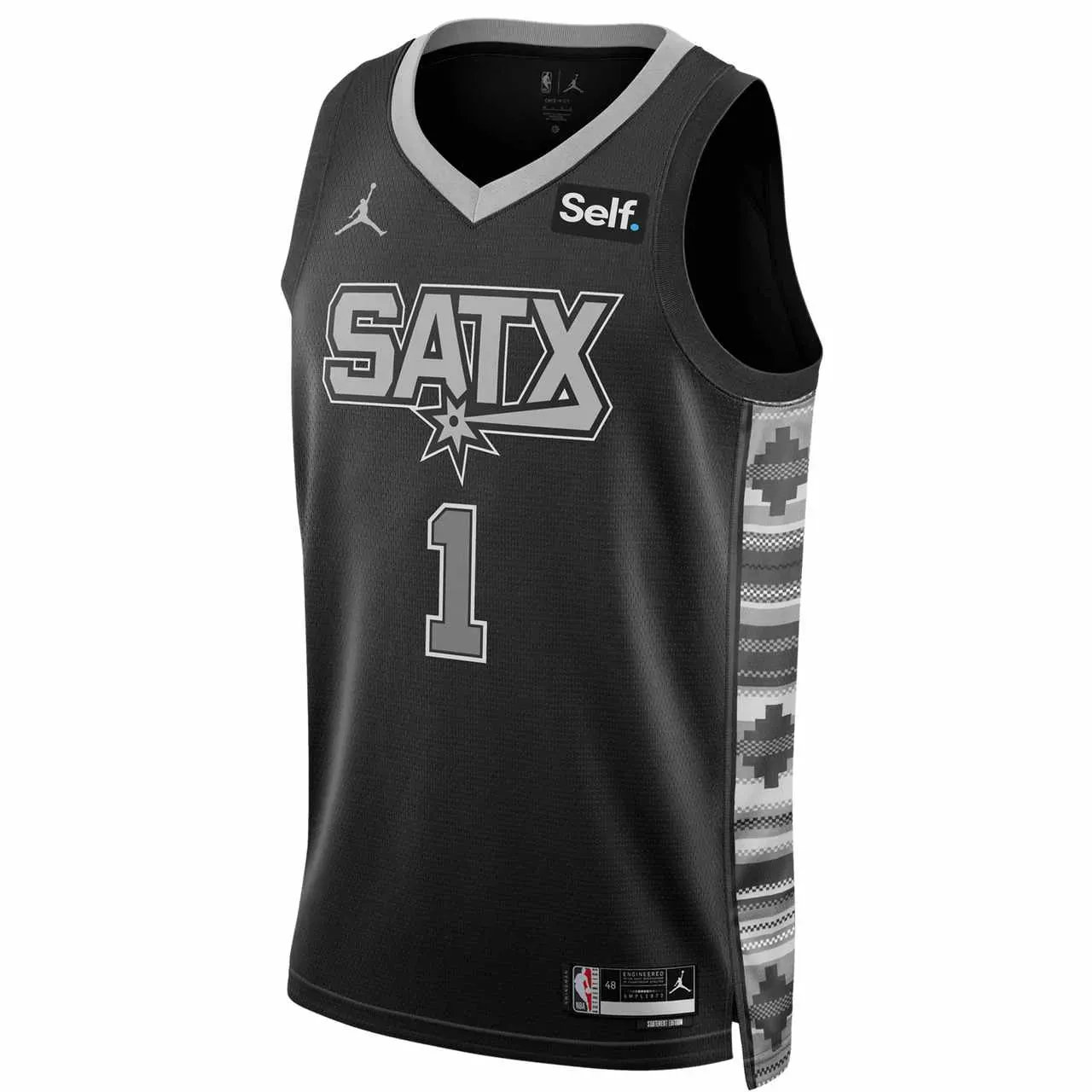 football supporters gear Regata NBA San Antonio Spurs Jordan Statement Edition 23/24 Swingman Jersey Victor Wembanyama 1 football fan keychains