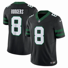 football club magnets Camisa NFL New York Jets Black Aaron Rodgers 8 Nike Legacy Jersey Preta football stadium merchandise