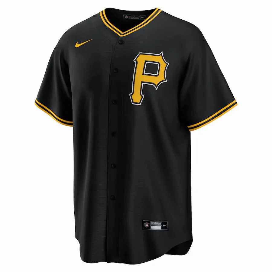 football club scarves Camisa MLB Pittsburgh Pirates Nike Black Alternate Torcedor Masculina Preta