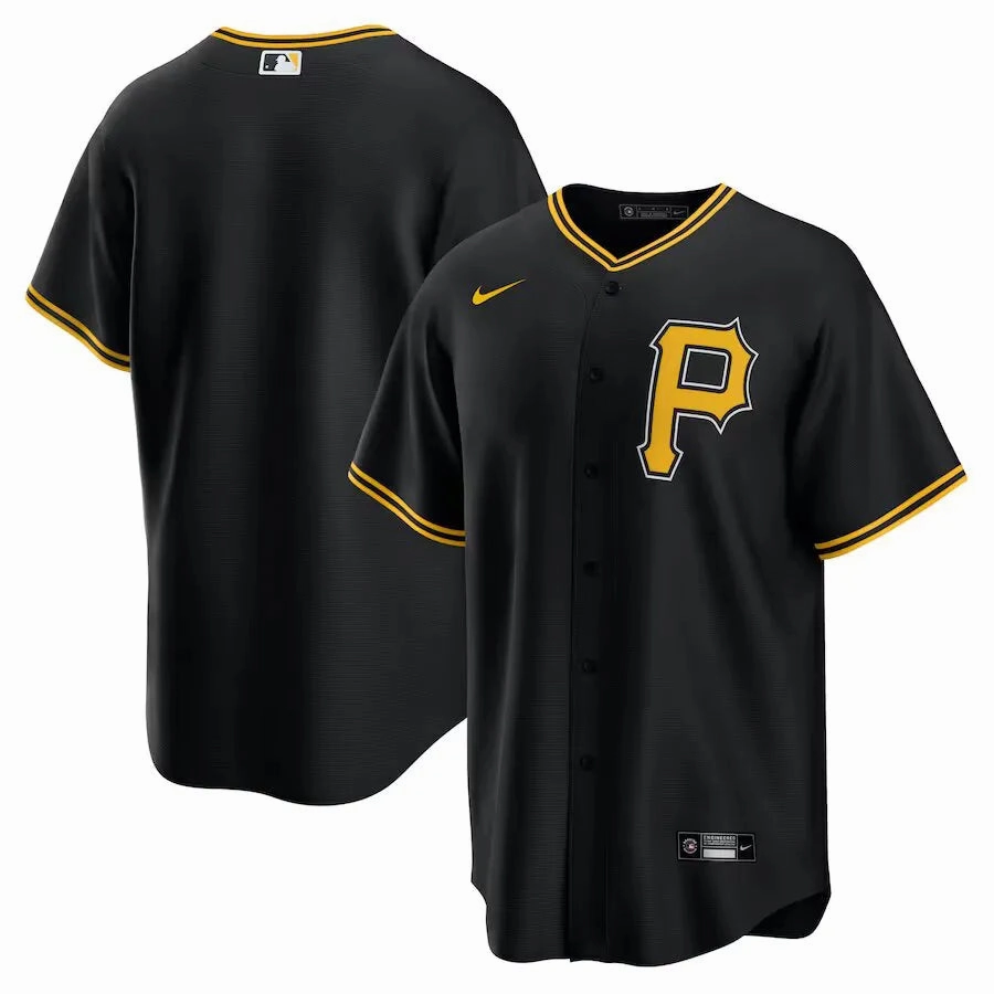 football club scarves Camisa MLB Pittsburgh Pirates Nike Black Alternate Torcedor Masculina Preta football hoodies for fans
