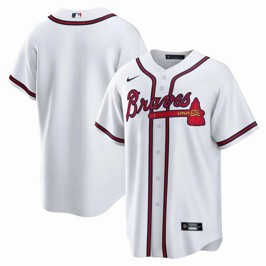 football club wristbands Camisa MLB Atlanta Braves Nike I Torcedor Masculina Branca football fan jackets