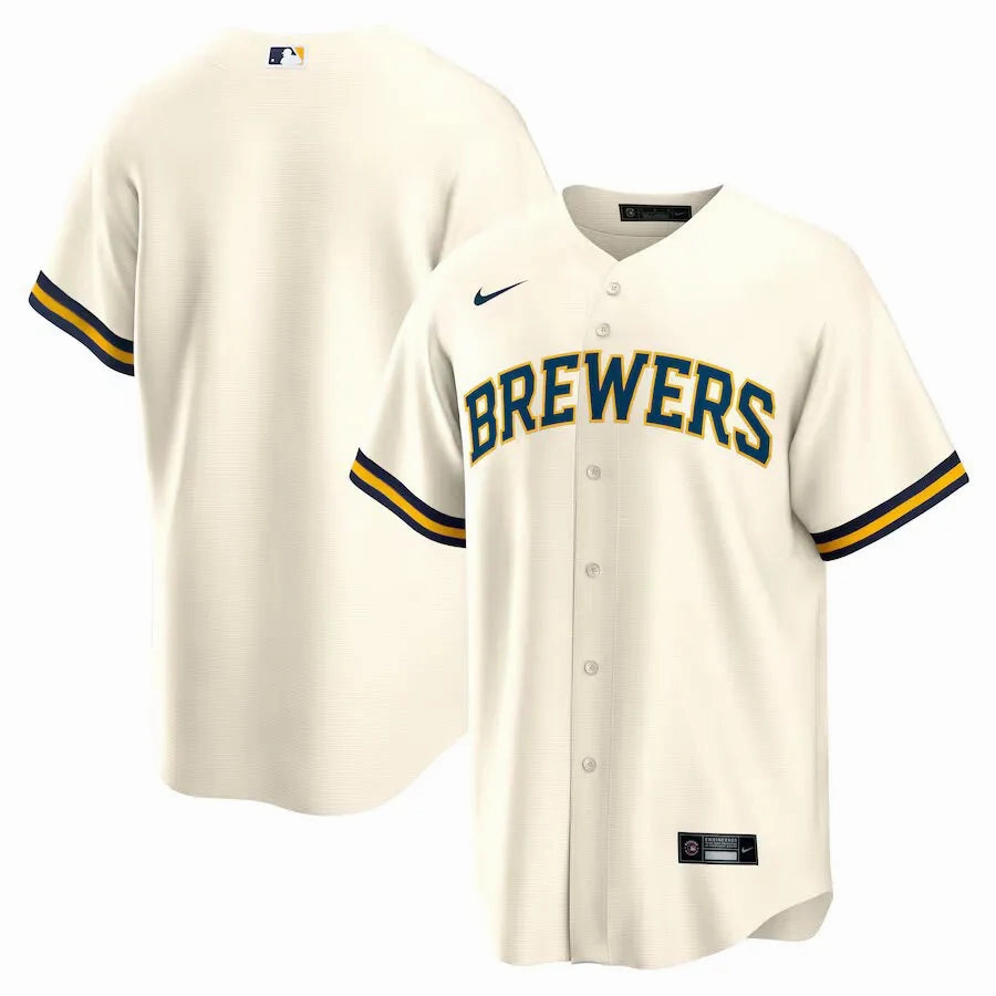 football fan bags Camisa MLB Milwaukee Brewers Nike Home Torcedor Masculina Bege soccer supporter flags