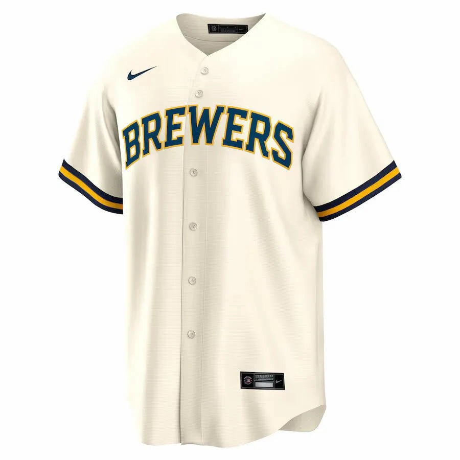 football fan bags Camisa MLB Milwaukee Brewers Nike Home Torcedor Masculina Bege