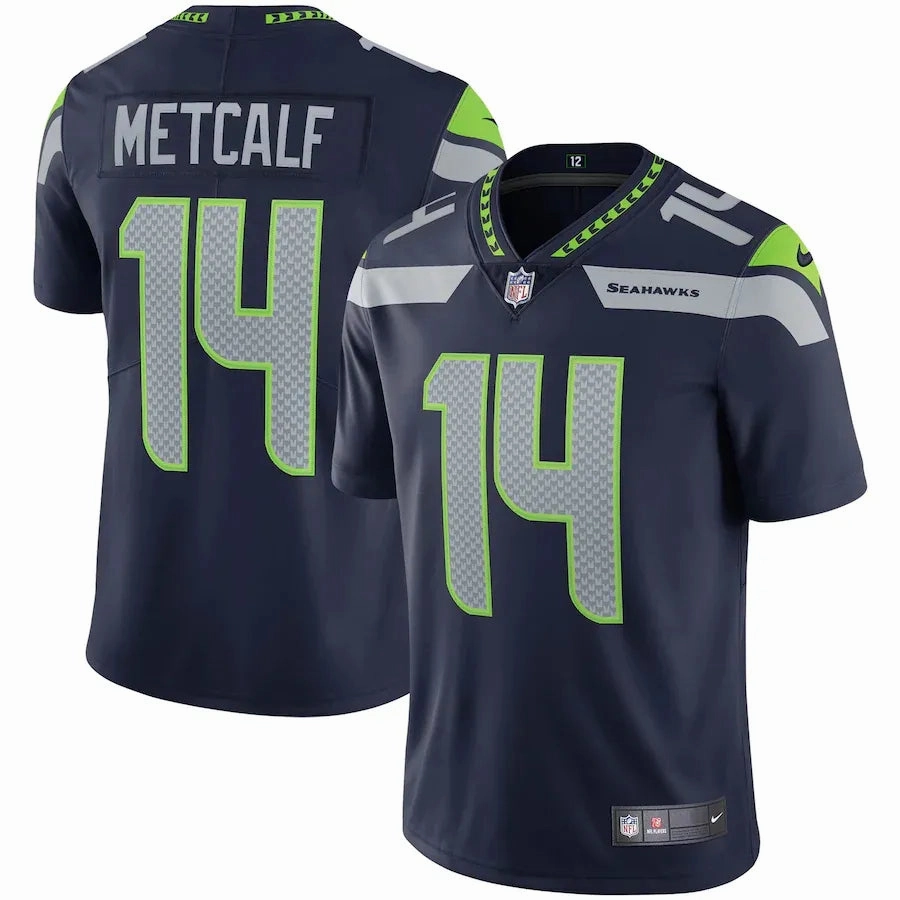 football fan blankets Camisa NFL Seattle Seahawks Metcalf 14 Nike Limited Jersey Azul Marinho football fan flags