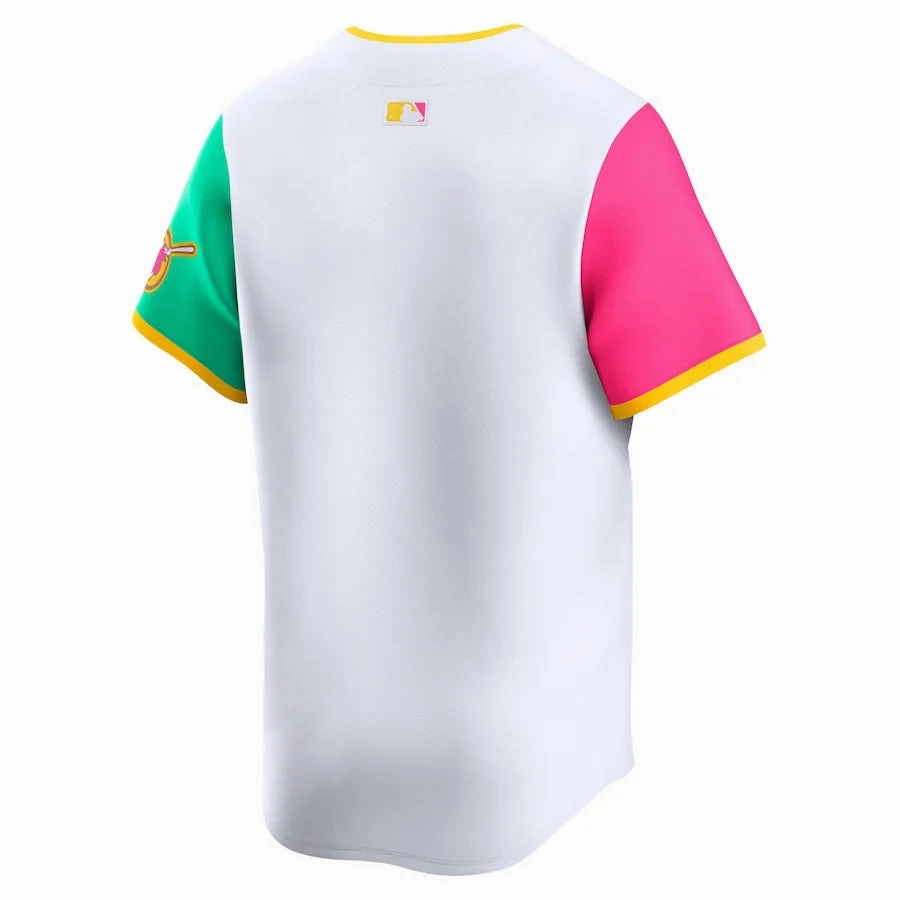 football fan face paint Camisa MLB San Diego Padres Nike City Connect Torcedor Masculina Branca