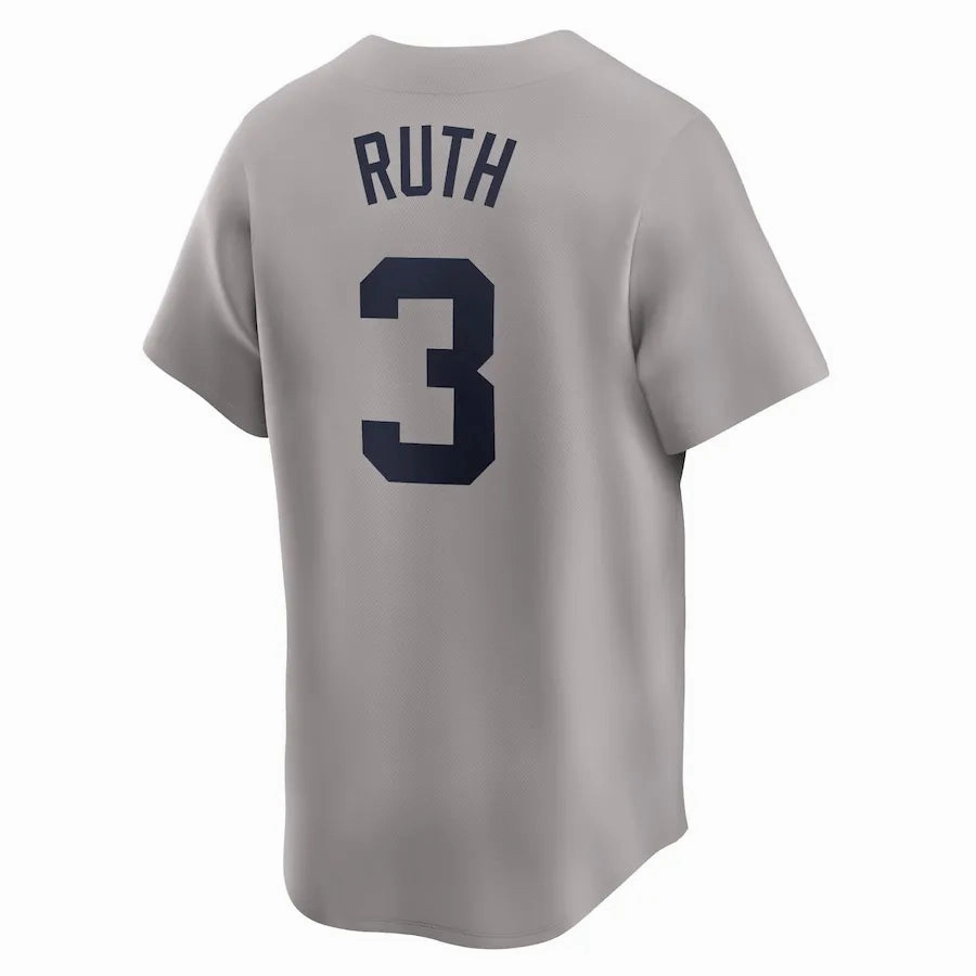football fan keychains Camisa MLB New York Yankees Nike Away Throwback Cooperstown Collection Limited Torcedor Masculina Cinza Babe Ruth 3