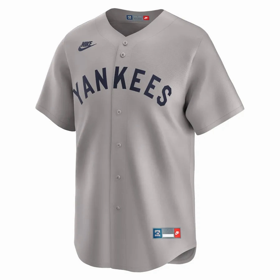 football fan keychains Camisa MLB New York Yankees Nike Away Throwback Cooperstown Collection Limited Torcedor Masculina Cinza Babe Ruth 3