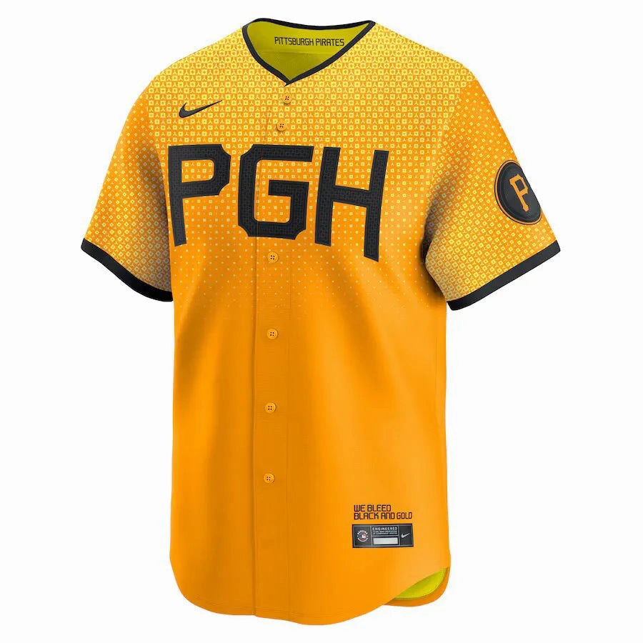 football fan mugs Camisa MLB Pittsburgh Pirates Nike Gold City Connect Torcedor Masculina