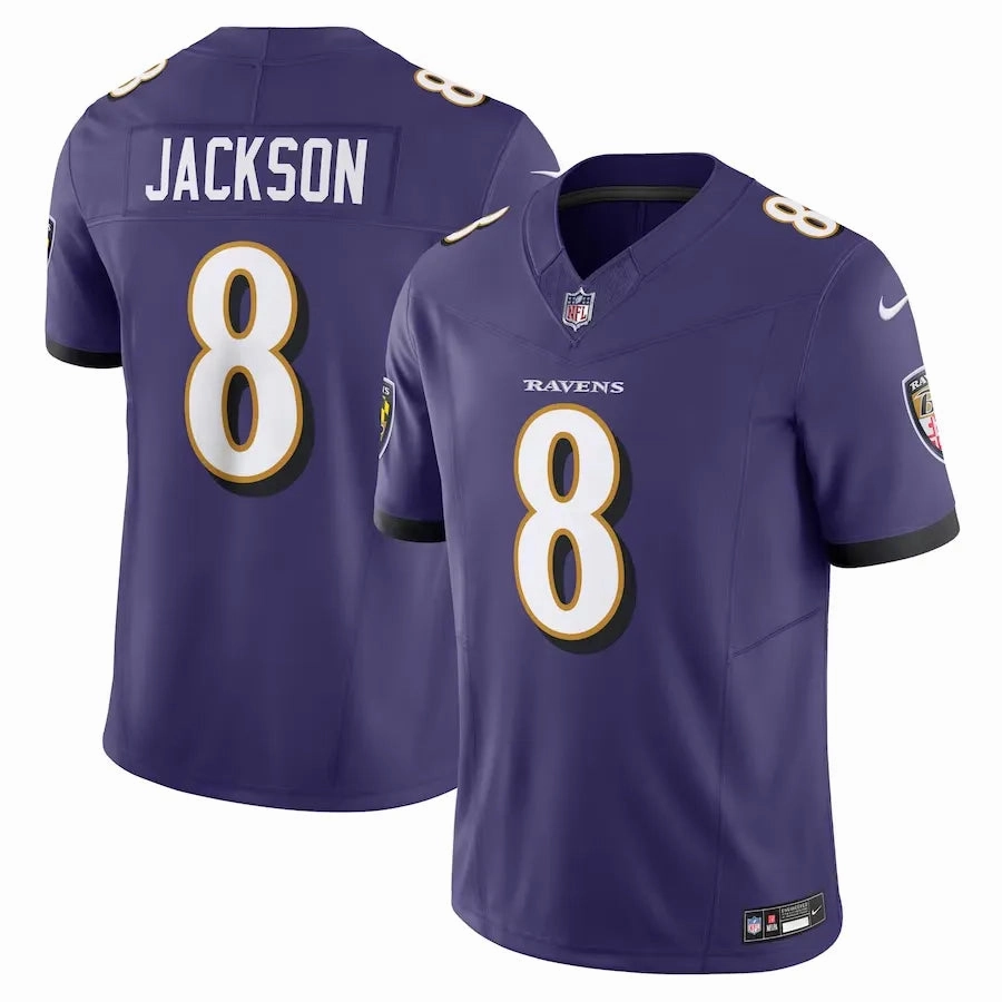 football fan posters Camisa NFL Baltimore Ravens Lamar Jackson 8 Nike Limited Jersey Roxa football fan phone cases