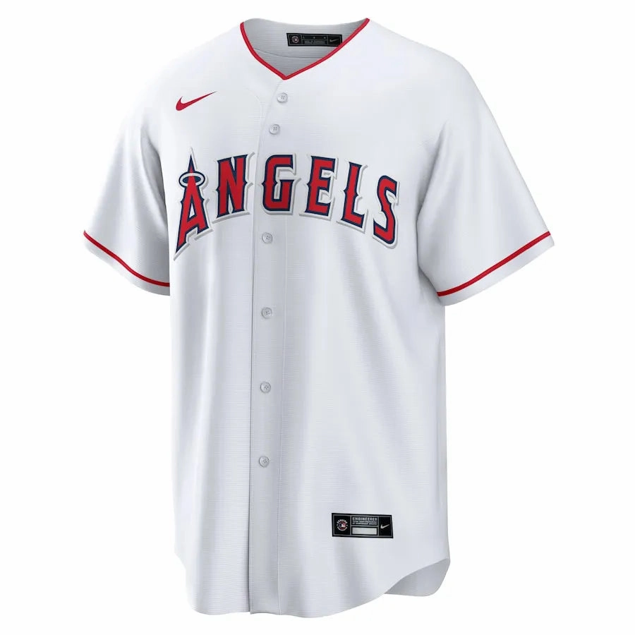 football fan socks Camisa MLB Los Angeles Angels Nike White Home Torcedor Masculina Branca