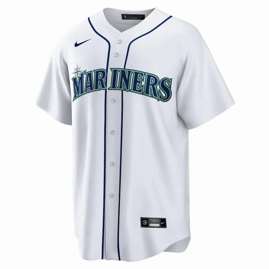 football fan wallets Camisa MLB Seattle Mariners Nike Home Torcedor Masculina Branca Julio Rodriguez 44