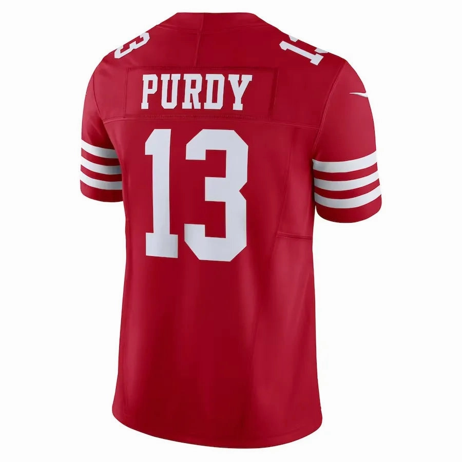 football fan water bottles Camisa NFL San Francisco 49ers Brock Purdy 15 Nike Limited Jersey Vermelha