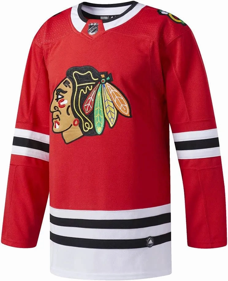 football gloves for supporters Camisa NHL Chicago Blackhawks Adidas Home Jersey Vermelha Masculina