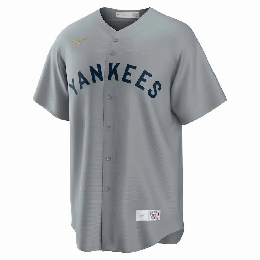 football stadium merchandise Camisa MLB New York Yankees Nike Away Cooperstown Collection Torcedor Masculina Cinza Babe Ruth 3