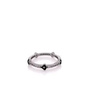 Freida Rothman Sterling Silver Cubic Zirconia Arrow Station Band