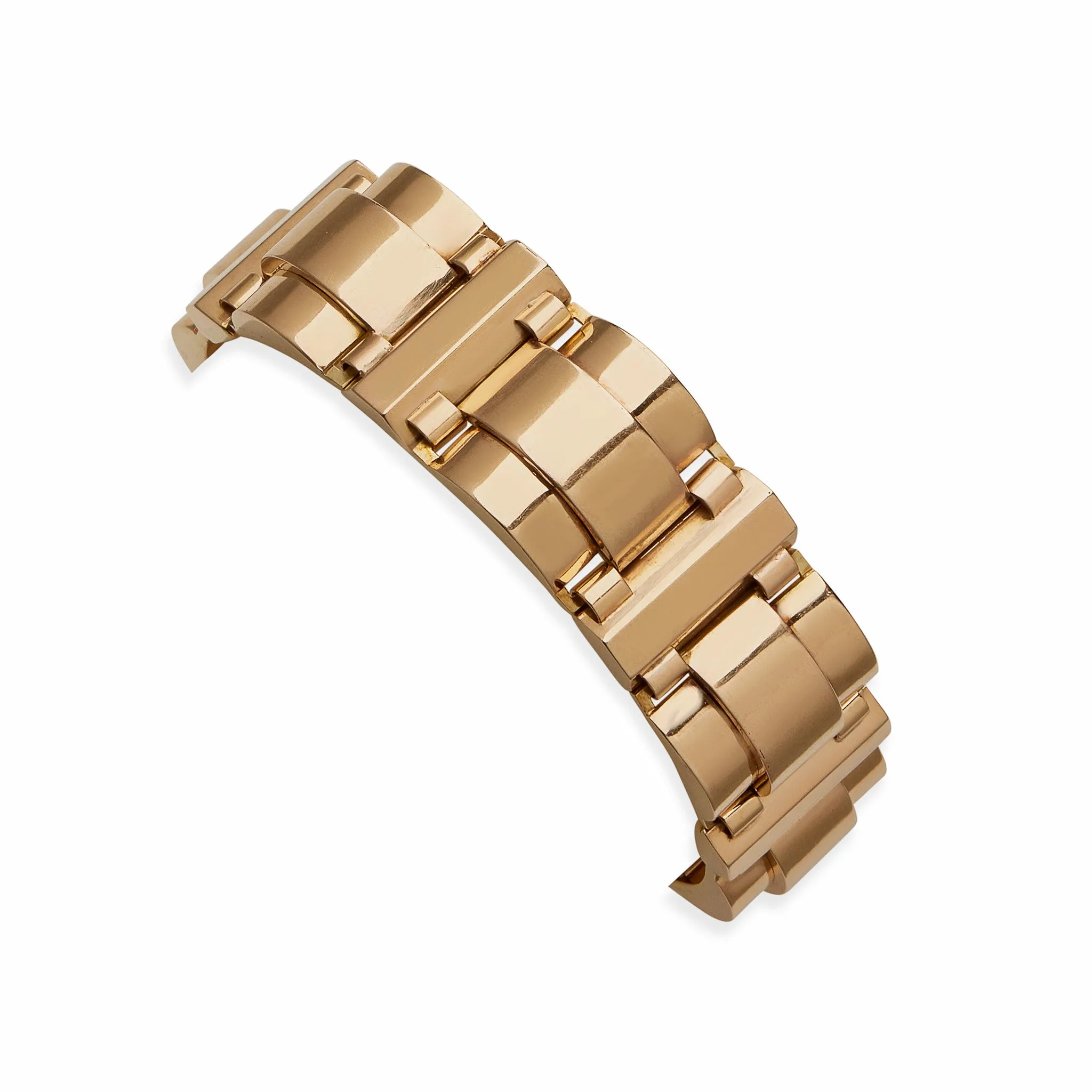 French Retro 18K Gold Tank Track Bracelet