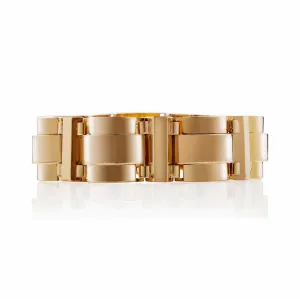 French Retro 18K Gold Tank Track Bracelet
