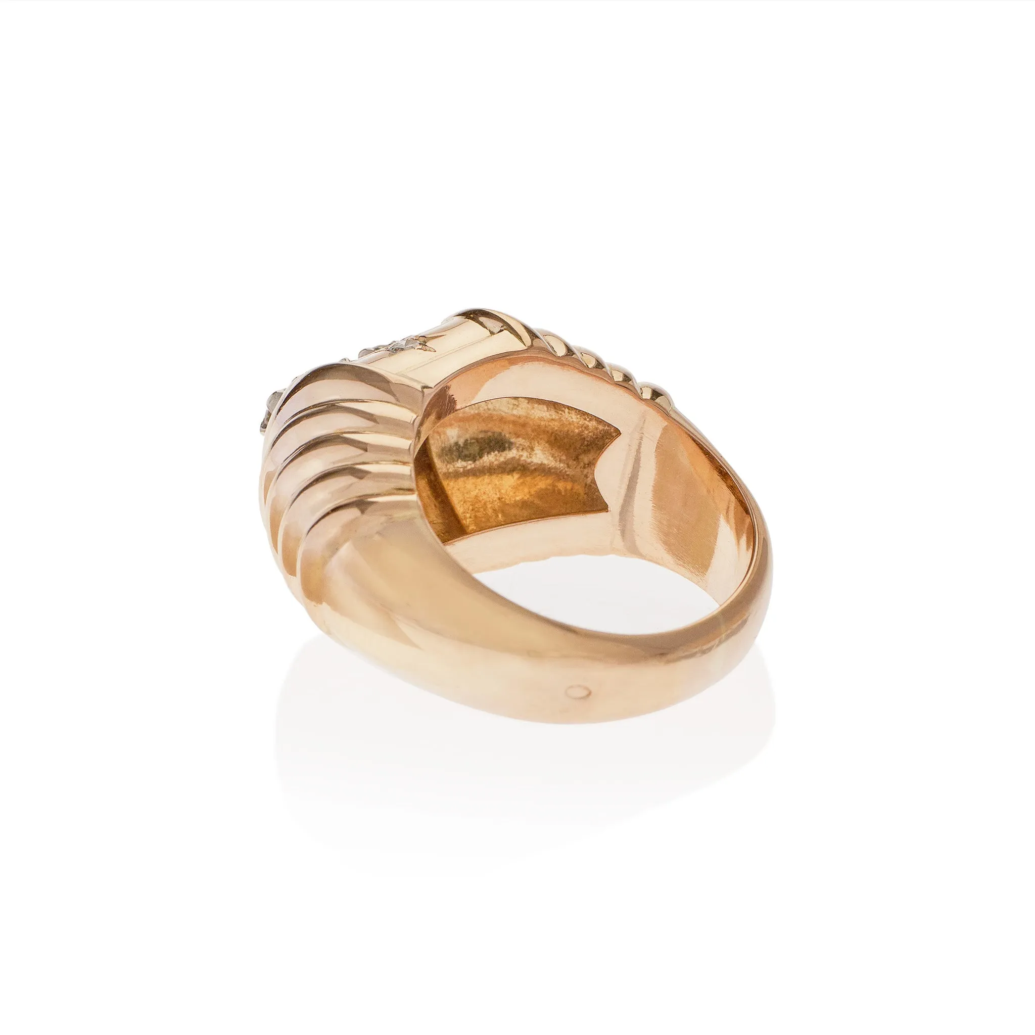 French Retro Star-Set Diamond Ring
