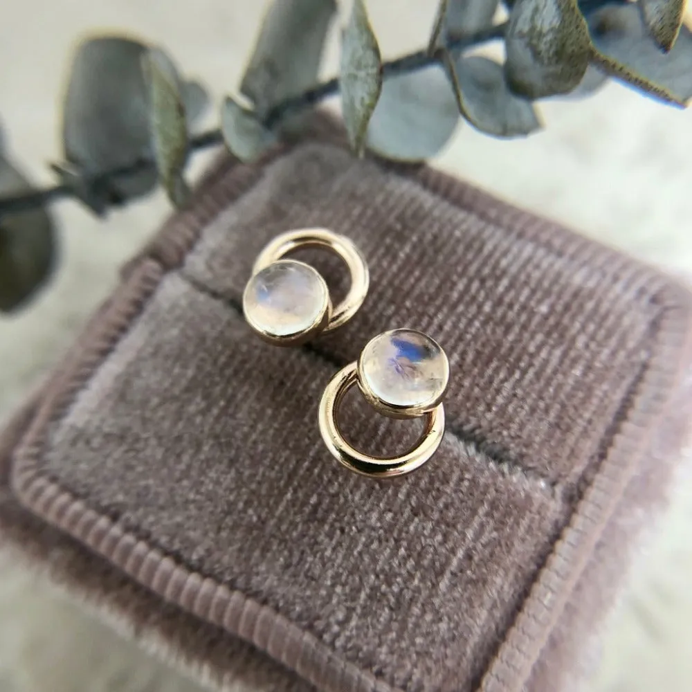 Gem Crescent Studs
