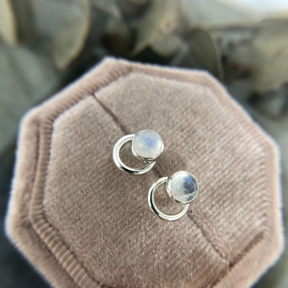 Gem Crescent Studs