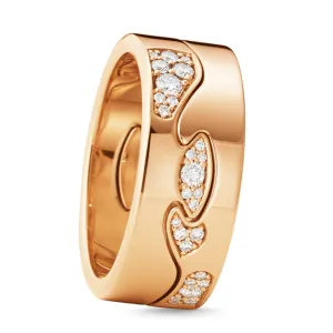 Georg Jensen Fusion 18ct Rose Gold Diamond Pave Two Piece Ring AA AB
