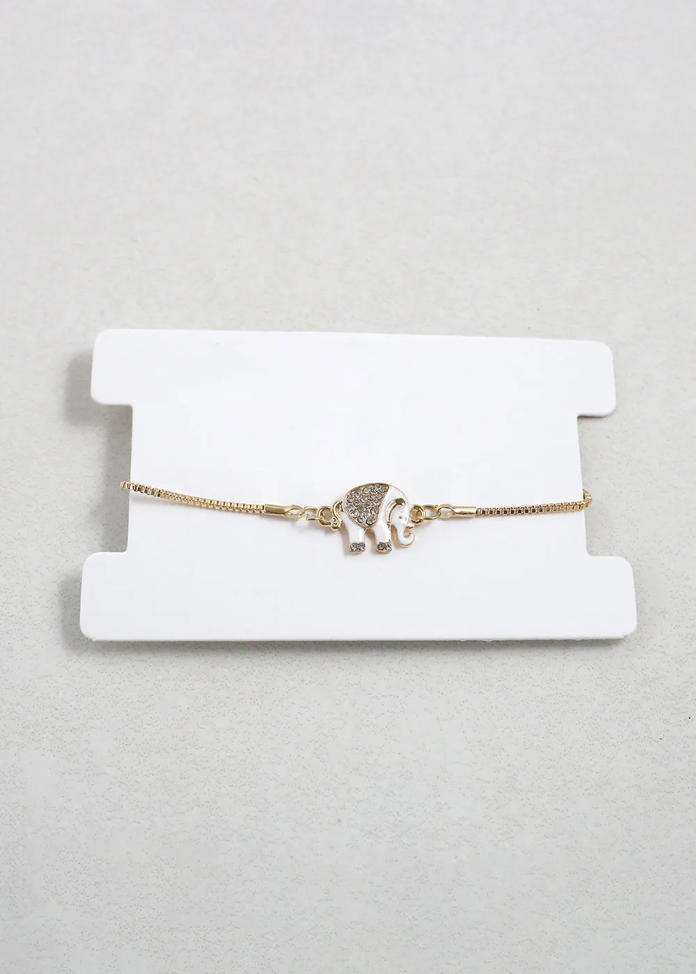 Gold Elephant Charm Bracelet