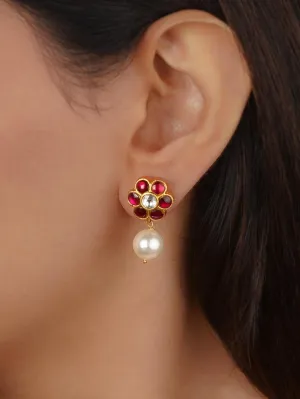 Gold Plated Jadau Kundan Earrings - ME1374
