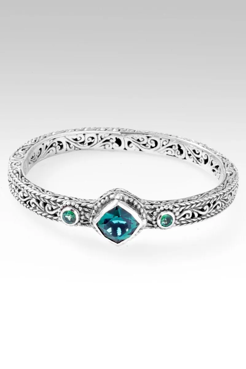 Graceful Presence Bangle? in Green Lab Created Quartz & Bali Hai? Mystic Topaz