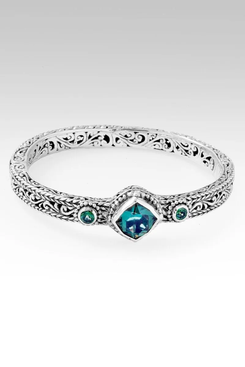 Graceful Presence Bangle? in Green Lab Created Quartz & Bali Hai? Mystic Topaz