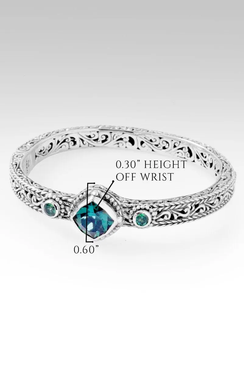 Graceful Presence Bangle? in Green Lab Created Quartz & Bali Hai? Mystic Topaz