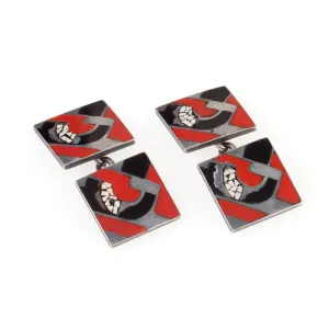 Grard Sandoz "Coquille d?uf" Eggshell Lacquer Cuff Links