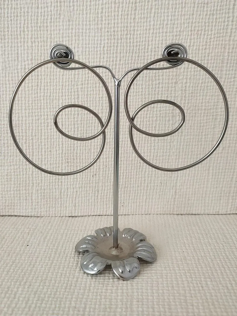 Grey Color Silver Plated Costume Earrings - CSTEAR15