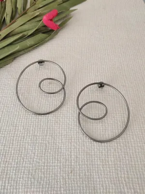 Grey Color Silver Plated Costume Earrings - CSTEAR15