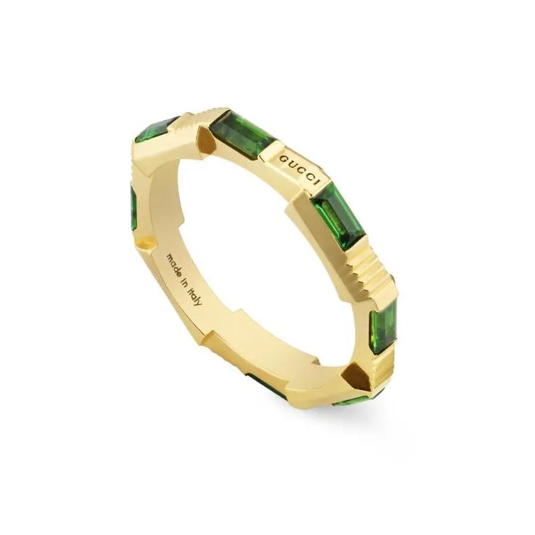 Gucci Link to Love 18ct Yellow Gold Tourmaline 2mm Ring