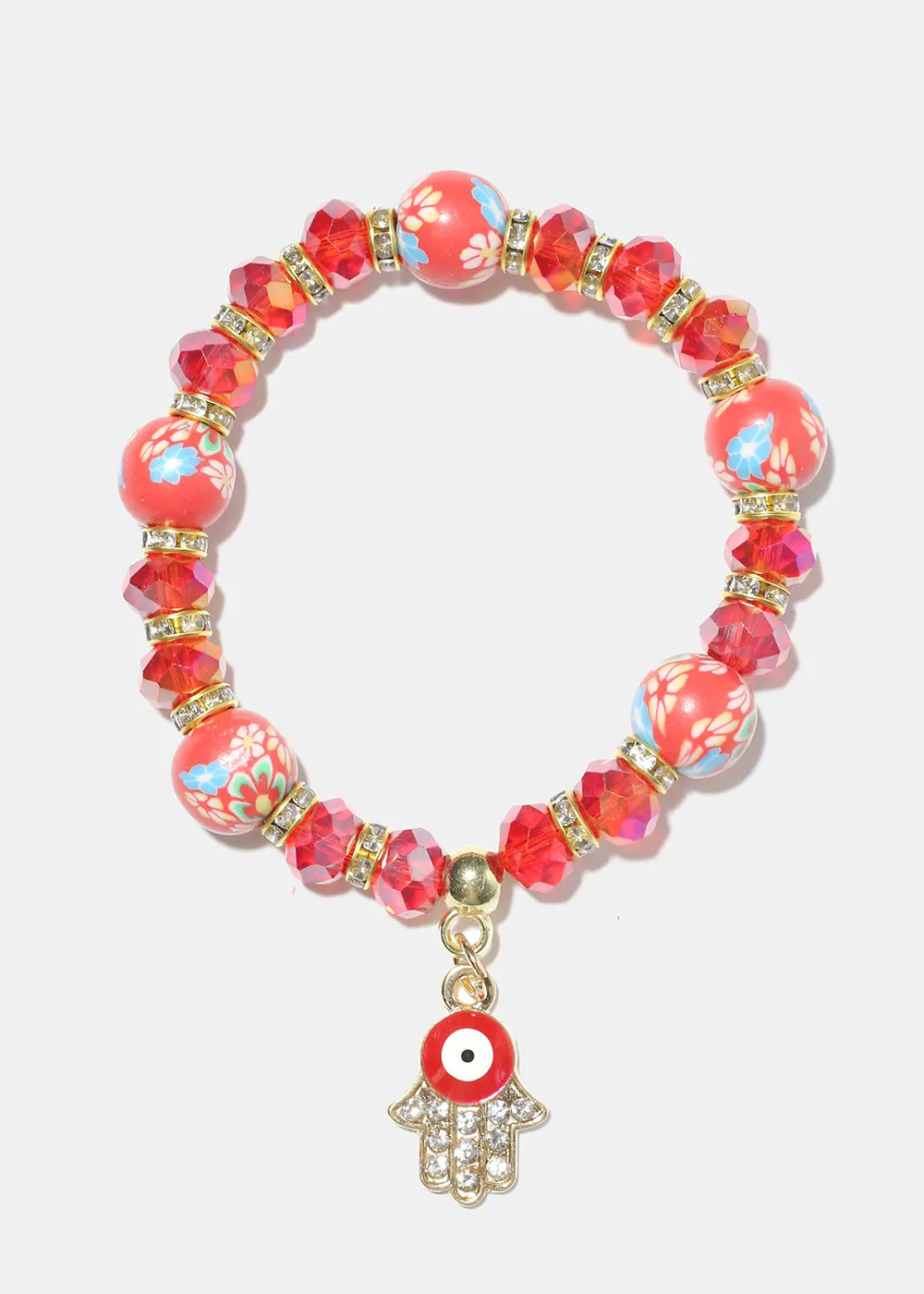 Hamsa Hand Charm Beaded Bracelet