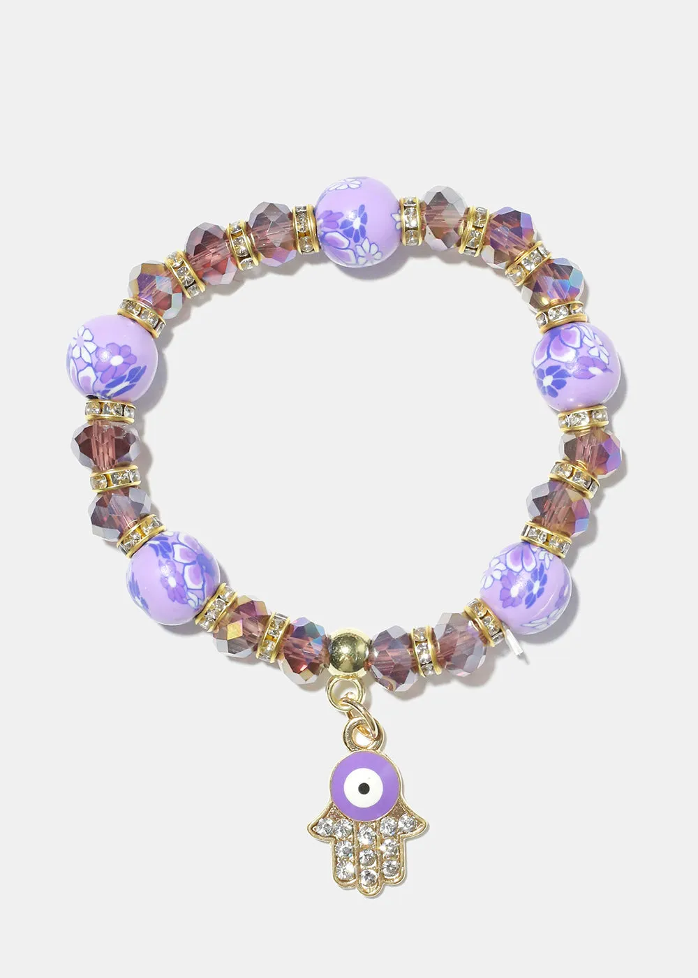 Hamsa Hand Charm Beaded Bracelet