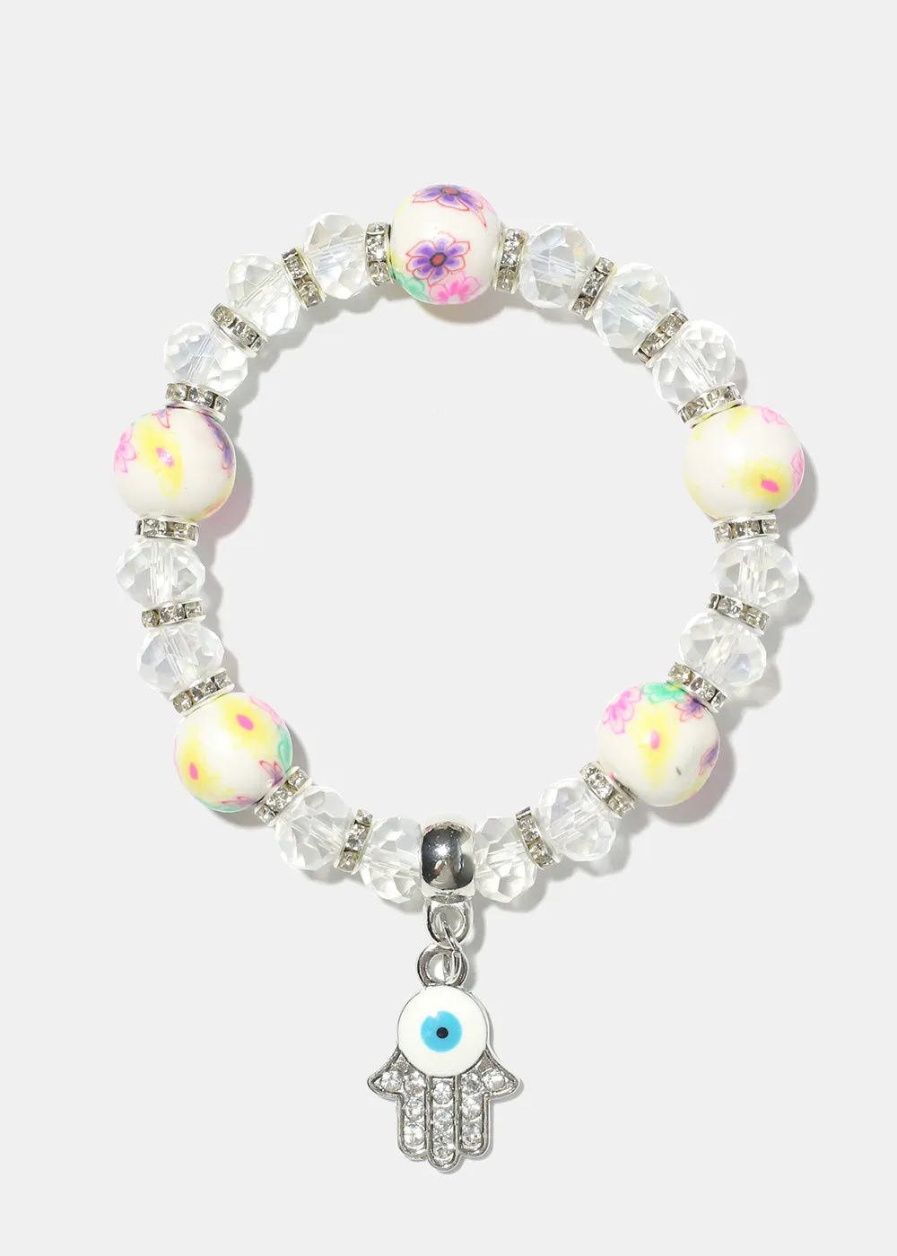 Hamsa Hand Charm Beaded Bracelet
