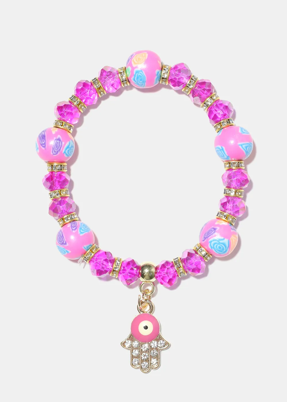 Hamsa Hand Charm Beaded Bracelet