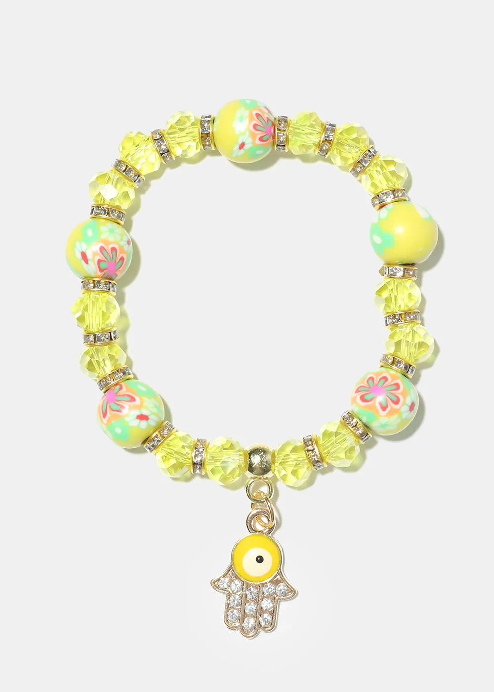 Hamsa Hand Charm Beaded Bracelet